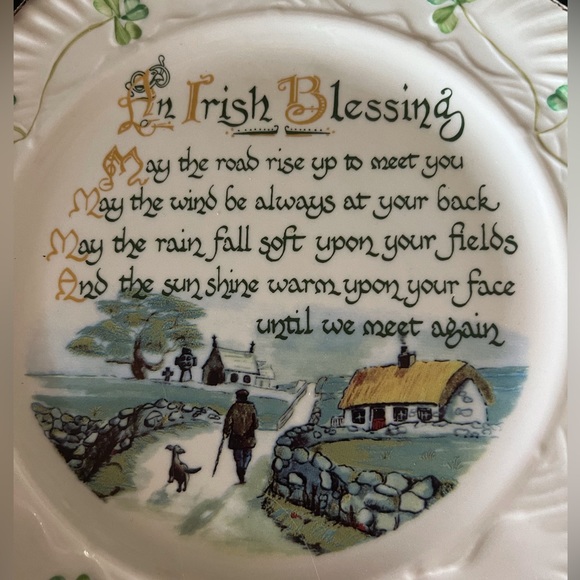 Authentic Belleek Irish Blessing Plate - Picture 4 of 8